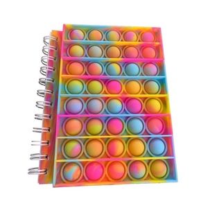 Fidget Notebook, 2 In 1 Bubble Push Fidget Sensory Toy , Silicone Line Spiral